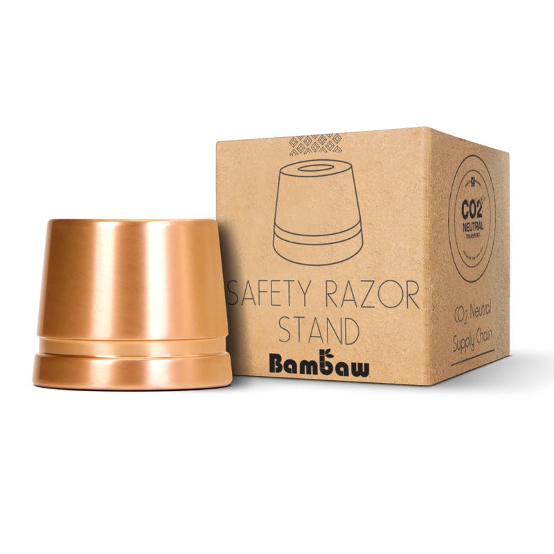 Bambaw Safety Razor Stand, Does Not Fit All Safety Razors, Shaving Holder, Razor Holder Shave Stand, Rose Gold
